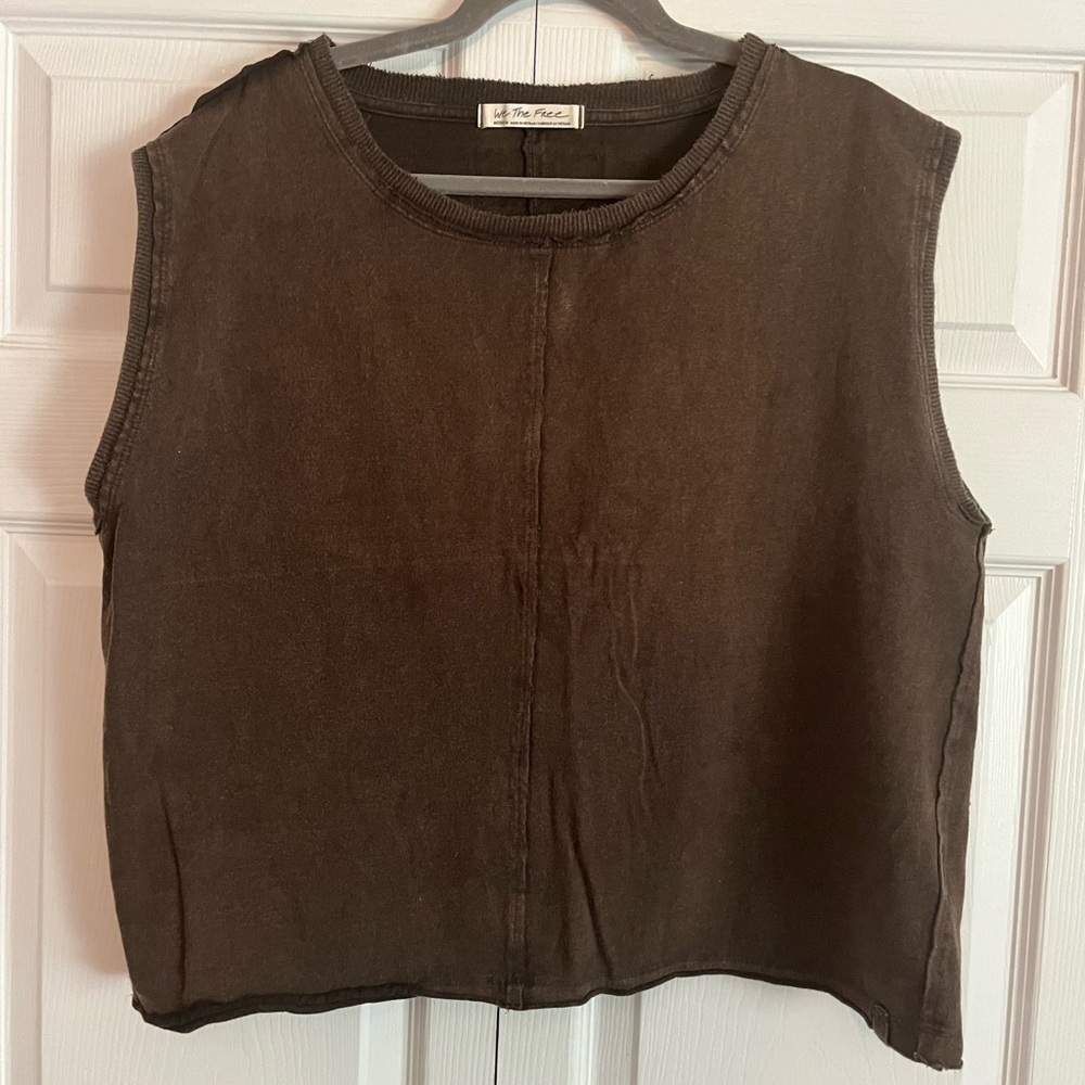 Free People We The Free Oversized Sleeveless Sweatshirt, Gray, Size M-XL